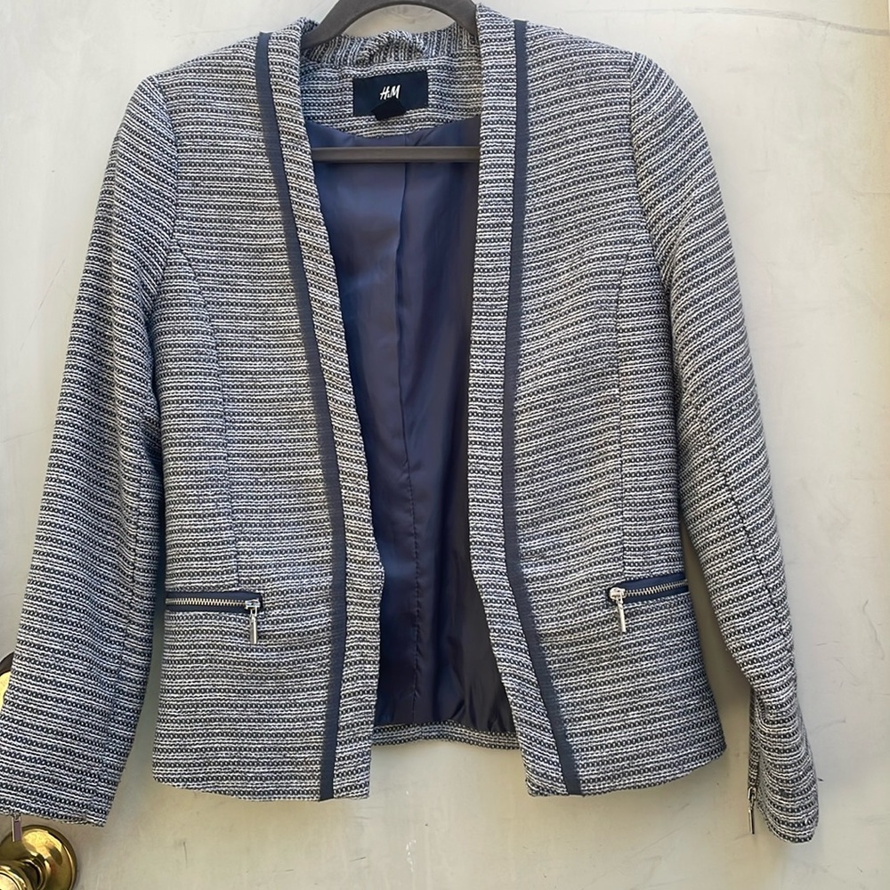 H&M Grey and black Blazer Size 4